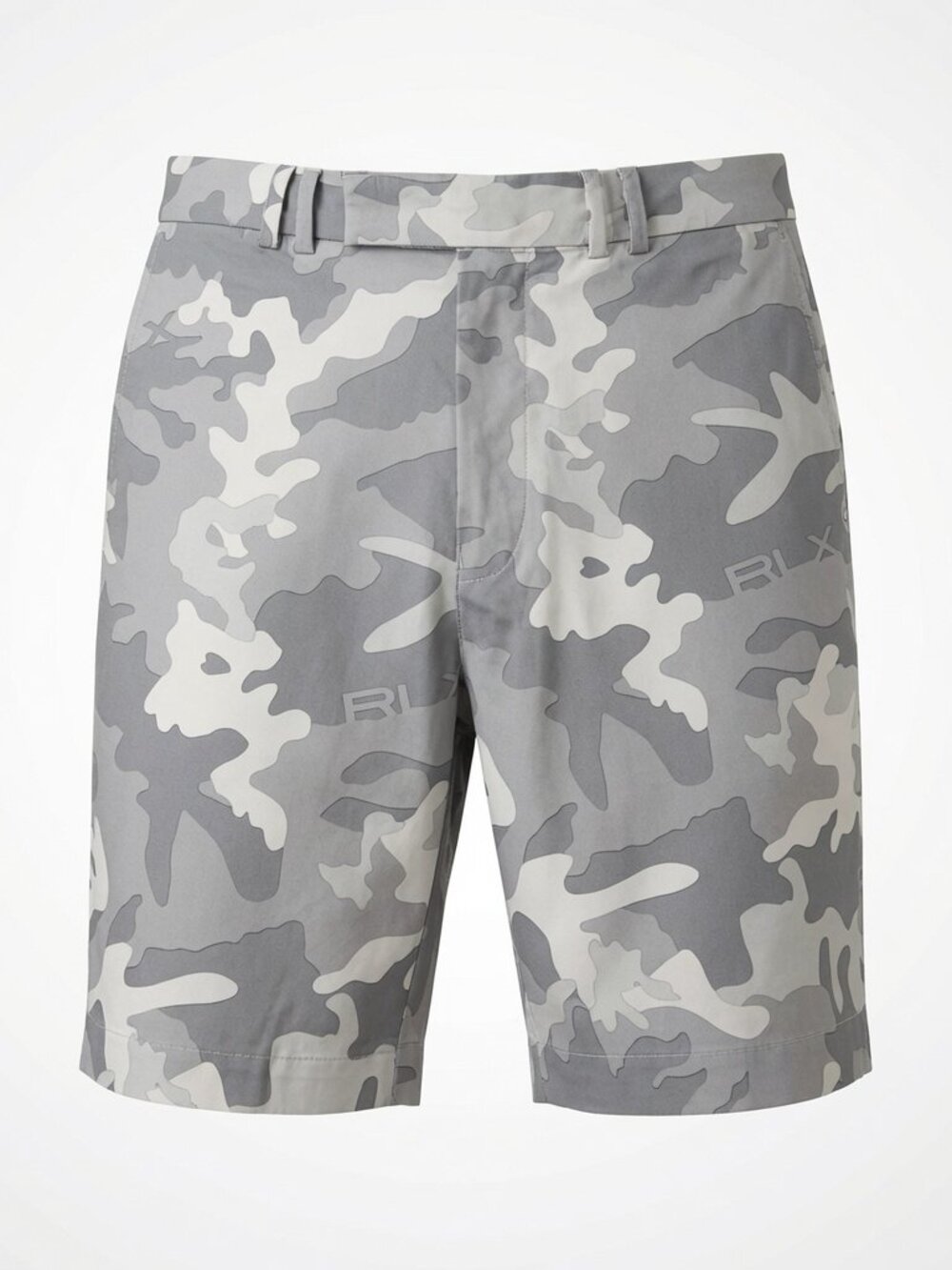 RLX Ralph Lauren Camo Performance Golf Shorts Flat Stretch Mens 34 Gray Preppy